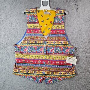 NWT - Susan Bristol Vest Women Size 2 Colorful Geometric Print - NEW